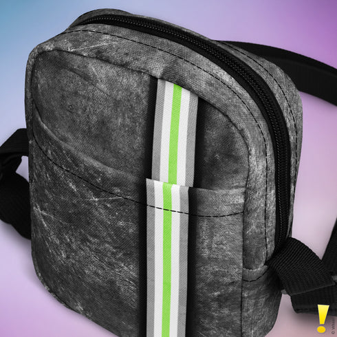 Agender Pride Grunge Stripe Crossbody Bag